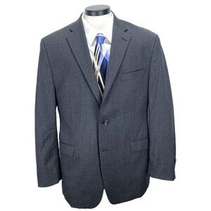 Lauren Ralph Lauren Macy's Suit Jacket Men 46R (42?) Gray Wool Blazer Sport Coat